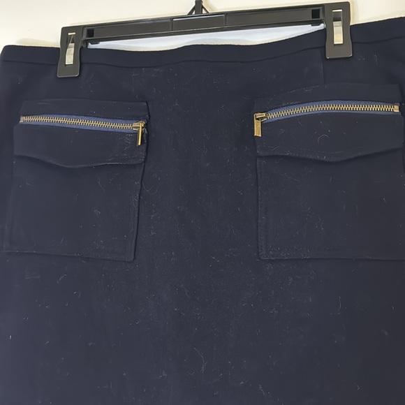 J crew - the pencil skirt - navy blue wool pencil skirt w pockets size 12 - Picture 2 of 9